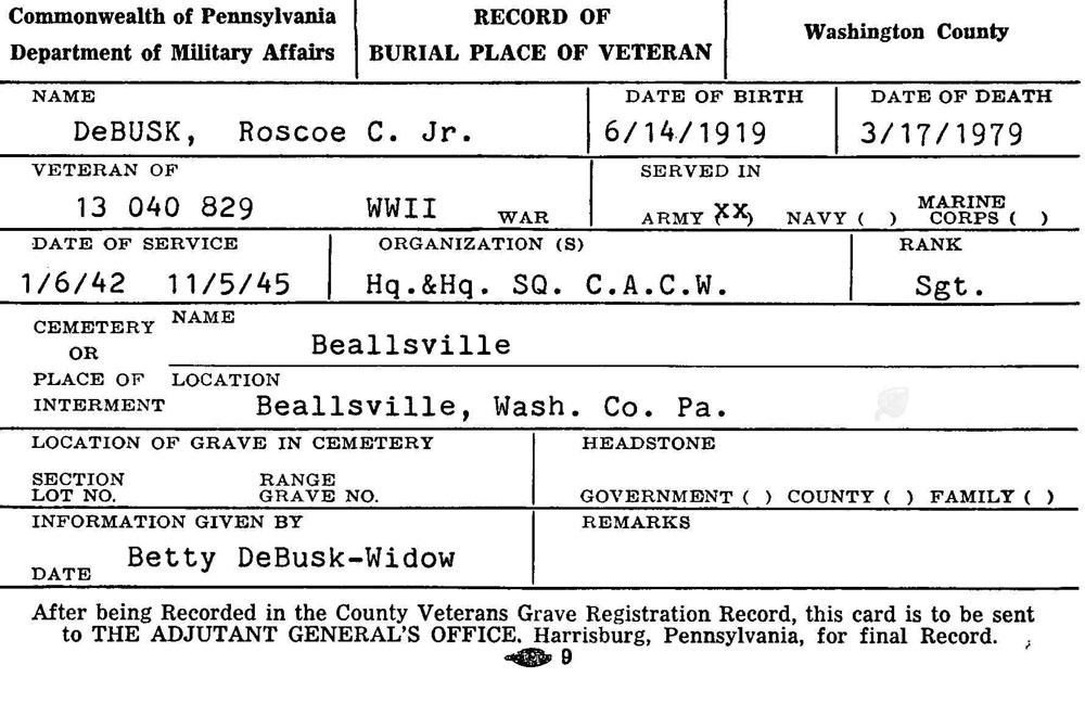 Roscoe C. Debusk Jr.
